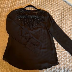 White House Black Market Black Blouse